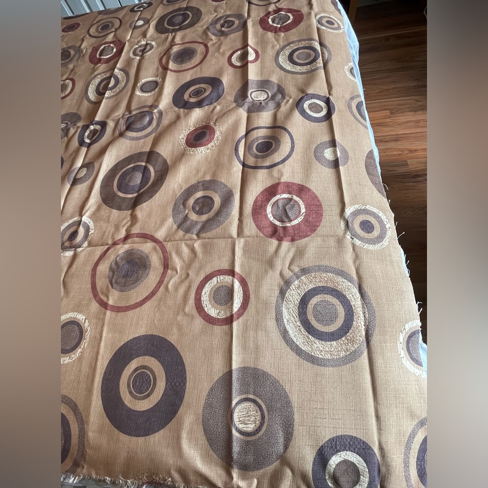 Vintage Fabric - Gold with Purplish and Reddish / Orange Circles